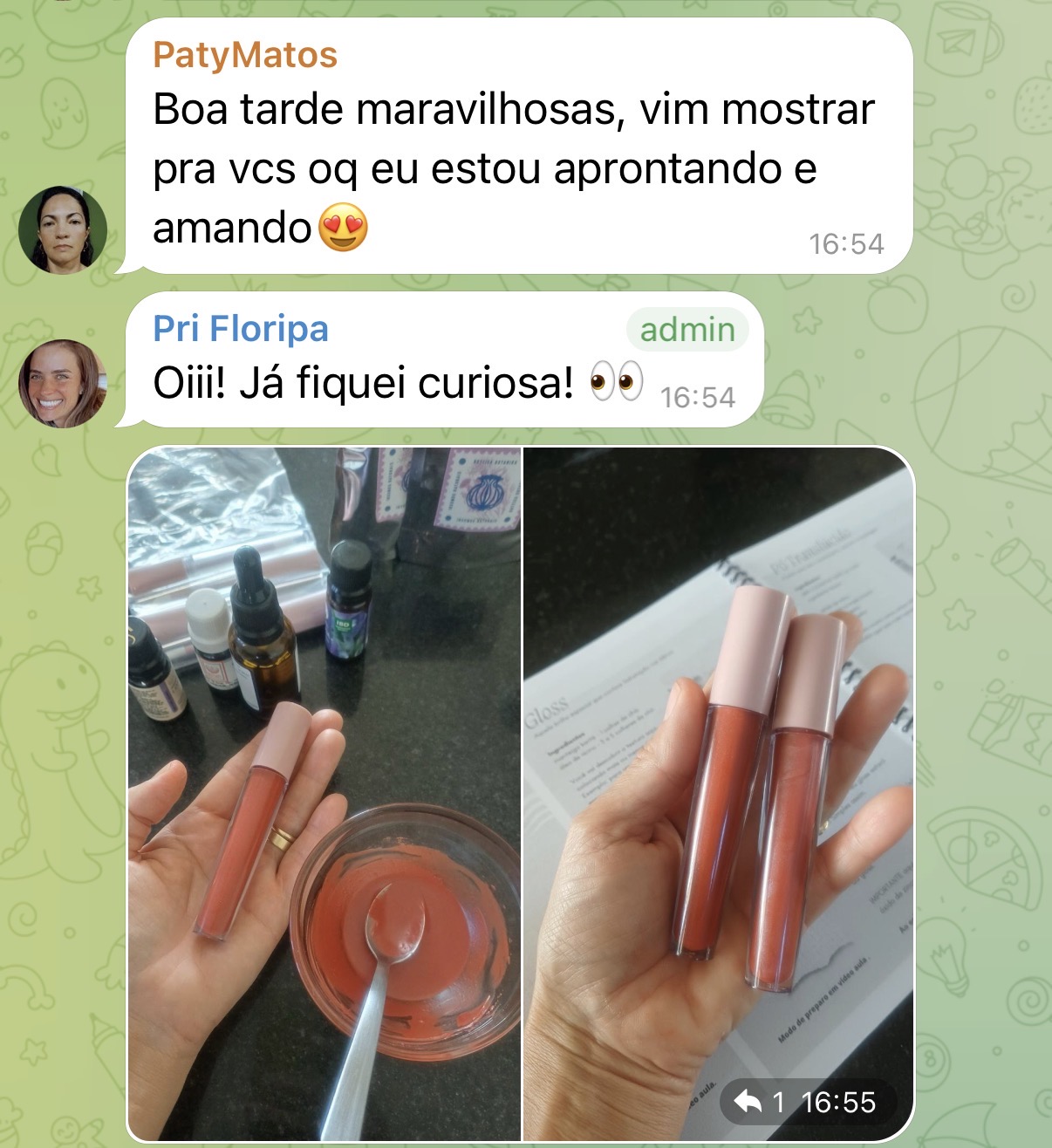 Creme facial natural feito do zero pela aluna
